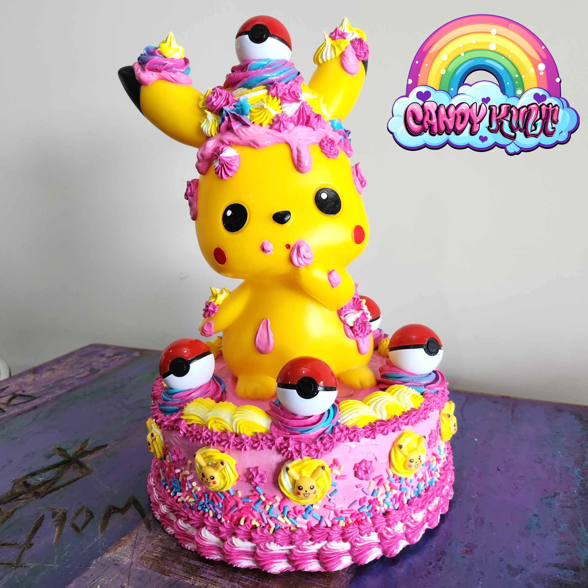 Pikachu Pink Sprinkle Cake Sculpture - Candy Kult - Candy Cult - Candy Kult Land - Wishbone - Boo Kitty - Panku - Frosti - Toxic Kitten - Hex-Heart - Cult Candy - Cake High Heels - [product_vendor}