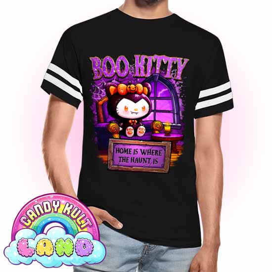 Home Is Where The Haunt Is Boo Kitty  - Candy Kult Land Men's / Unisex Vintage Sport T-Shirt - Candy Kult - Candy Cult - Candy Kult Land - Wishbone - Boo Kitty - Panku - Frosti - Toxic Kitten - Hex-Heart - Cult Candy - Cake High Heels - [product_vendor}