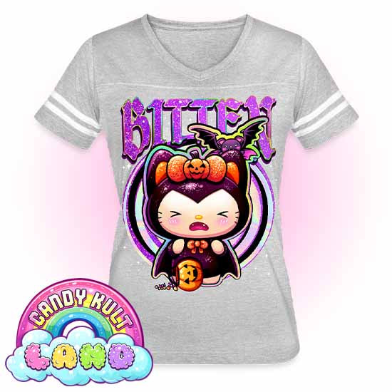 Boo Kitty Origins Bitten - Candy Kult Land Women’s Vintage Sport T-Shirt - Candy Kult - Candy Cult - Candy Kult Land - Wishbone - Boo Kitty - Panku - Frosti - Toxic Kitten - Hex-Heart - Cult Candy - Cake High Heels - [product_vendor}