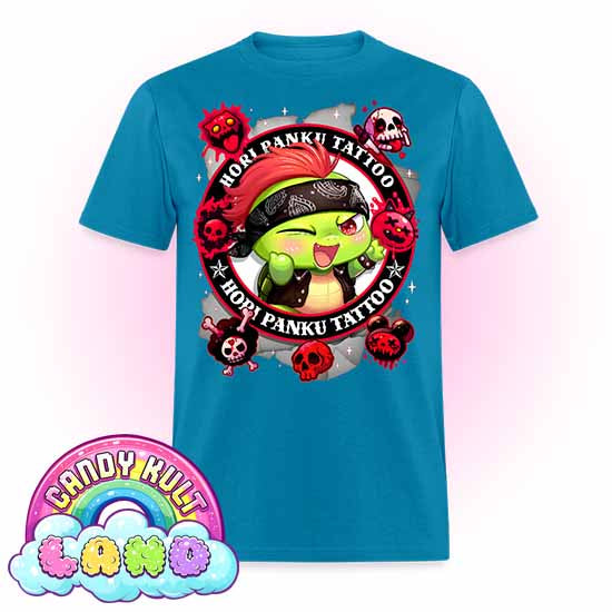 Hori Panku Tattoo Black - Candy Kult Land COLOUR Men's / Unisex Classic T-Shirt - Candy Kult - Candy Cult - Candy Kult Land - Wishbone - Boo Kitty - Panku - Frosti - Toxic Kitten - Hex-Heart - Cult Candy - Cake High Heels - [product_vendor}