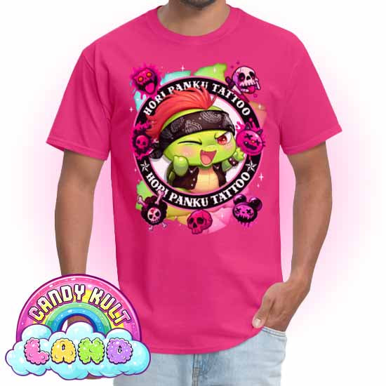 Hori Panku Tattoo Rainbow - Candy Kult Land COLOUR Men's / Unisex Classic T-Shirt - Candy Kult - Candy Cult - Candy Kult Land - Wishbone - Boo Kitty - Panku - Frosti - Toxic Kitten - Hex-Heart - Cult Candy - Cake High Heels - [product_vendor}