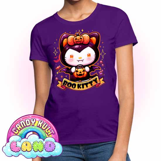 Boo Kitty - Candy Kult Land Women's FITTED T-Shirt - Candy Kult - Candy Cult - Candy Kult Land - Wishbone - Boo Kitty - Panku - Frosti - Toxic Kitten - Hex-Heart - Cult Candy - Cake High Heels - [product_vendor}