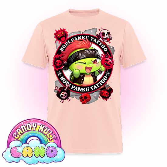 Hori Panku Tattoo Black - Candy Kult Land COLOUR Men's / Unisex Classic T-Shirt - Candy Kult - Candy Cult - Candy Kult Land - Wishbone - Boo Kitty - Panku - Frosti - Toxic Kitten - Hex-Heart - Cult Candy - Cake High Heels - [product_vendor}