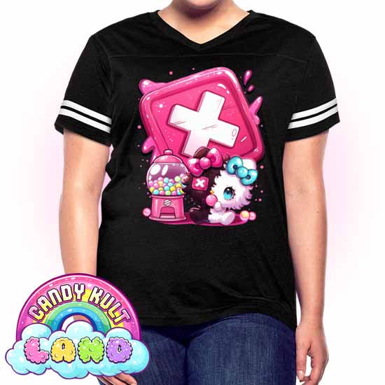 Toxic Kitten Bubble Gum Logo - Candy Kult Land Women’s Vintage Sport T-Shirt - Candy Kult - Candy Cult - Candy Kult Land - Wishbone - Boo Kitty - Panku - Frosti - Toxic Kitten - Hex-Heart - Cult Candy - Cake High Heels - [product_vendor}