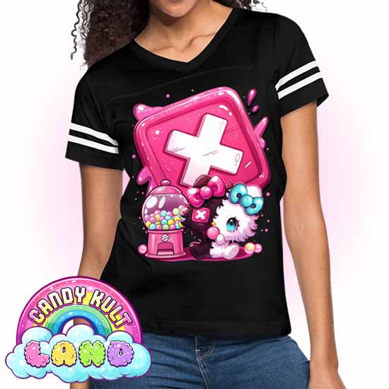 Toxic Kitten Bubble Gum Logo - Candy Kult Land Women’s Vintage Sport T-Shirt - Candy Kult - Candy Cult - Candy Kult Land - Wishbone - Boo Kitty - Panku - Frosti - Toxic Kitten - Hex-Heart - Cult Candy - Cake High Heels - [product_vendor}