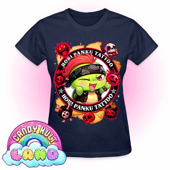 Hori Panku Tattoo  - Candy Kult land REGULAR FIT Ladies T-Shirt - Candy Kult - Candy Cult - Candy Kult Land - Wishbone - Boo Kitty - Panku - Frosti - Toxic Kitten - Hex-Heart - Cult Candy - Cake High Heels - [product_vendor}
