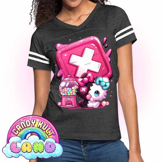 Toxic Kitten Bubble Gum Logo - Candy Kult Land Women’s Vintage Sport T-Shirt - Candy Kult - Candy Cult - Candy Kult Land - Wishbone - Boo Kitty - Panku - Frosti - Toxic Kitten - Hex-Heart - Cult Candy - Cake High Heels - [product_vendor}