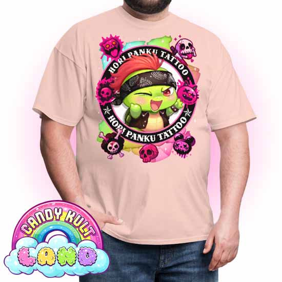 Hori Panku Tattoo Rainbow - Candy Kult Land COLOUR Men's / Unisex Classic T-Shirt - Candy Kult - Candy Cult - Candy Kult Land - Wishbone - Boo Kitty - Panku - Frosti - Toxic Kitten - Hex-Heart - Cult Candy - Cake High Heels - [product_vendor}