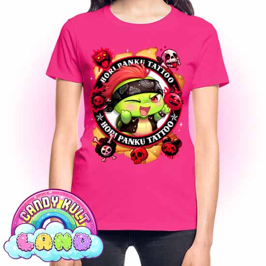 Hori Panku Tattoo  - Candy Kult land REGULAR FIT Ladies T-Shirt - Candy Kult - Candy Cult - Candy Kult Land - Wishbone - Boo Kitty - Panku - Frosti - Toxic Kitten - Hex-Heart - Cult Candy - Cake High Heels - [product_vendor}