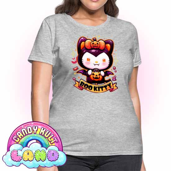 Boo Kitty - Candy Kult Land Women's FITTED T-Shirt - Candy Kult - Candy Cult - Candy Kult Land - Wishbone - Boo Kitty - Panku - Frosti - Toxic Kitten - Hex-Heart - Cult Candy - Cake High Heels - [product_vendor}