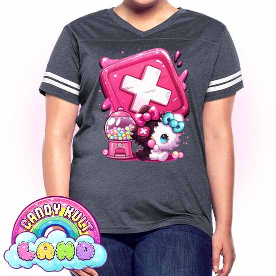 Toxic Kitten Bubble Gum Logo - Candy Kult Land Women’s Vintage Sport T-Shirt - Candy Kult - Candy Cult - Candy Kult Land - Wishbone - Boo Kitty - Panku - Frosti - Toxic Kitten - Hex-Heart - Cult Candy - Cake High Heels - [product_vendor}