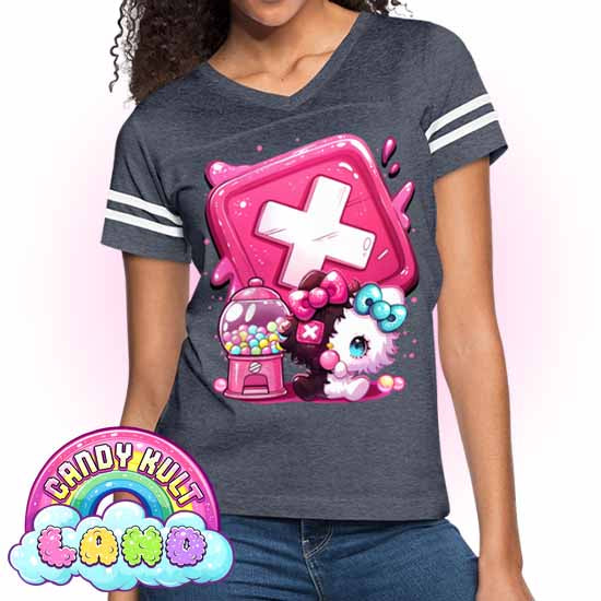 Toxic Kitten Bubble Gum Logo - Candy Kult Land Women’s Vintage Sport T-Shirt - Candy Kult - Candy Cult - Candy Kult Land - Wishbone - Boo Kitty - Panku - Frosti - Toxic Kitten - Hex-Heart - Cult Candy - Cake High Heels - [product_vendor}