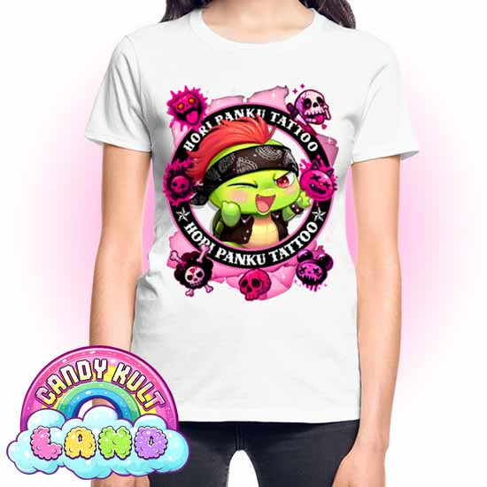Hori Panku Tattoo Pink - Candy Kult land REGULAR FIT Ladies T-Shirt - Candy Kult - Candy Cult - Candy Kult Land - Wishbone - Boo Kitty - Panku - Frosti - Toxic Kitten - Hex-Heart - Cult Candy - Cake High Heels - [product_vendor}