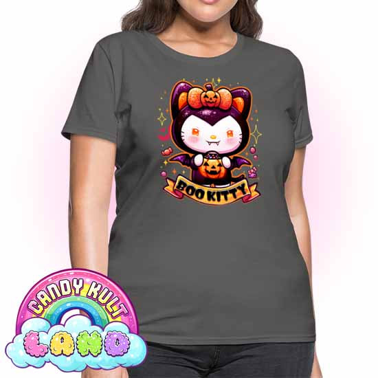 Boo Kitty - Candy Kult Land Women's FITTED T-Shirt - Candy Kult - Candy Cult - Candy Kult Land - Wishbone - Boo Kitty - Panku - Frosti - Toxic Kitten - Hex-Heart - Cult Candy - Cake High Heels - [product_vendor}