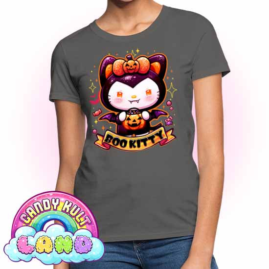 Boo Kitty - Candy Kult Land Women's FITTED T-Shirt - Candy Kult - Candy Cult - Candy Kult Land - Wishbone - Boo Kitty - Panku - Frosti - Toxic Kitten - Hex-Heart - Cult Candy - Cake High Heels - [product_vendor}
