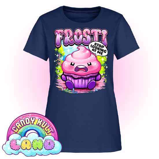 Frosti Stop Looking At Me - Candy Kult Land Women's FITTED T-Shirt - Candy Kult - Candy Cult - Candy Kult Land - Wishbone - Boo Kitty - Panku - Frosti - Toxic Kitten - Hex-Heart - Cult Candy - Cake High Heels - [product_vendor}