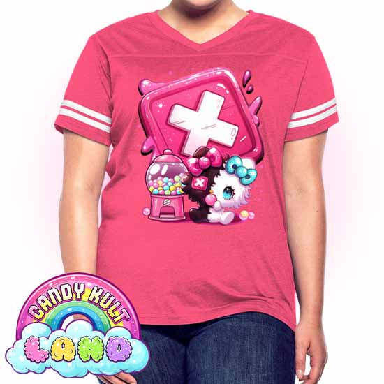 Toxic Kitten Bubble Gum Logo - Candy Kult Land Women’s Vintage Sport T-Shirt - Candy Kult - Candy Cult - Candy Kult Land - Wishbone - Boo Kitty - Panku - Frosti - Toxic Kitten - Hex-Heart - Cult Candy - Cake High Heels - [product_vendor}