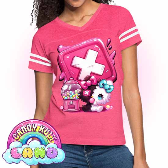 Toxic Kitten Bubble Gum Logo - Candy Kult Land Women’s Vintage Sport T-Shirt - Candy Kult - Candy Cult - Candy Kult Land - Wishbone - Boo Kitty - Panku - Frosti - Toxic Kitten - Hex-Heart - Cult Candy - Cake High Heels - [product_vendor}