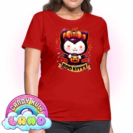 Boo Kitty - Candy Kult Land Women's FITTED T-Shirt - Candy Kult - Candy Cult - Candy Kult Land - Wishbone - Boo Kitty - Panku - Frosti - Toxic Kitten - Hex-Heart - Cult Candy - Cake High Heels - [product_vendor}