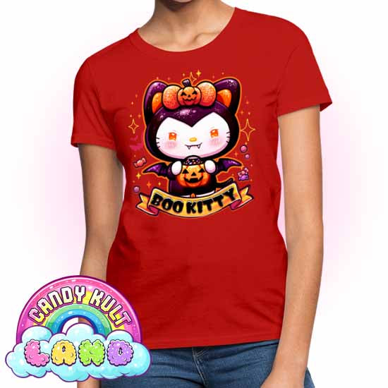 Boo Kitty - Candy Kult Land Women's FITTED T-Shirt - Candy Kult - Candy Cult - Candy Kult Land - Wishbone - Boo Kitty - Panku - Frosti - Toxic Kitten - Hex-Heart - Cult Candy - Cake High Heels - [product_vendor}