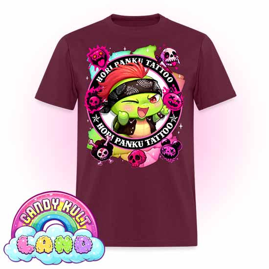 Hori Panku Tattoo Rainbow - Candy Kult Land COLOUR Men's / Unisex Classic T-Shirt - Candy Kult - Candy Cult - Candy Kult Land - Wishbone - Boo Kitty - Panku - Frosti - Toxic Kitten - Hex-Heart - Cult Candy - Cake High Heels - [product_vendor}