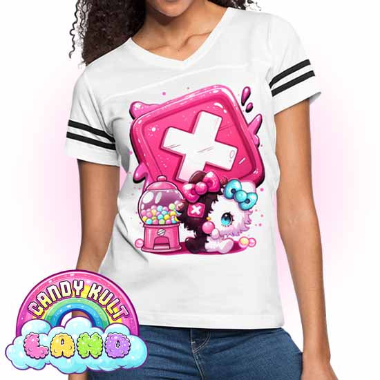 Toxic Kitten Bubble Gum Logo - Candy Kult Land Women’s Vintage Sport T-Shirt - Candy Kult - Candy Cult - Candy Kult Land - Wishbone - Boo Kitty - Panku - Frosti - Toxic Kitten - Hex-Heart - Cult Candy - Cake High Heels - [product_vendor}