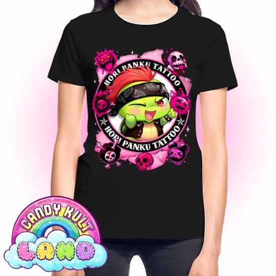 Hori Panku Tattoo Pink - Candy Kult land REGULAR FIT Ladies T-Shirt - Candy Kult - Candy Cult - Candy Kult Land - Wishbone - Boo Kitty - Panku - Frosti - Toxic Kitten - Hex-Heart - Cult Candy - Cake High Heels - [product_vendor}
