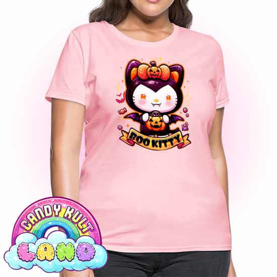 Boo Kitty - Candy Kult Land Women's FITTED T-Shirt - Candy Kult - Candy Cult - Candy Kult Land - Wishbone - Boo Kitty - Panku - Frosti - Toxic Kitten - Hex-Heart - Cult Candy - Cake High Heels - [product_vendor}