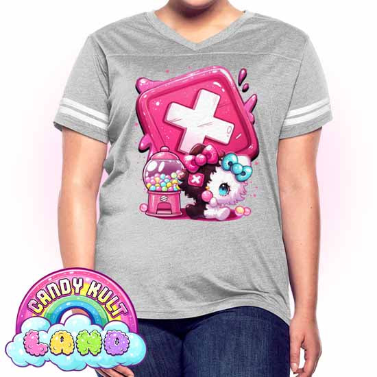 Toxic Kitten Bubble Gum Logo - Candy Kult Land Women’s Vintage Sport T-Shirt - Candy Kult - Candy Cult - Candy Kult Land - Wishbone - Boo Kitty - Panku - Frosti - Toxic Kitten - Hex-Heart - Cult Candy - Cake High Heels - [product_vendor}