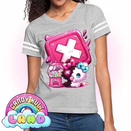 Toxic Kitten Bubble Gum Logo - Candy Kult Land Women’s Vintage Sport T-Shirt - Candy Kult - Candy Cult - Candy Kult Land - Wishbone - Boo Kitty - Panku - Frosti - Toxic Kitten - Hex-Heart - Cult Candy - Cake High Heels - [product_vendor}