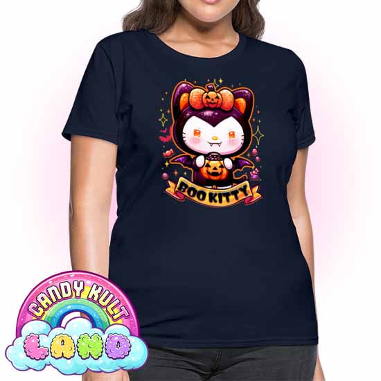Boo Kitty - Candy Kult Land Women's FITTED T-Shirt - Candy Kult - Candy Cult - Candy Kult Land - Wishbone - Boo Kitty - Panku - Frosti - Toxic Kitten - Hex-Heart - Cult Candy - Cake High Heels - [product_vendor}