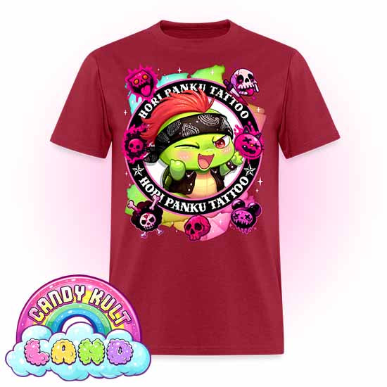 Hori Panku Tattoo Rainbow - Candy Kult Land COLOUR Men's / Unisex Classic T-Shirt - Candy Kult - Candy Cult - Candy Kult Land - Wishbone - Boo Kitty - Panku - Frosti - Toxic Kitten - Hex-Heart - Cult Candy - Cake High Heels - [product_vendor}