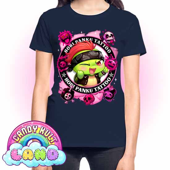 Hori Panku Tattoo Pink - Candy Kult land REGULAR FIT Ladies T-Shirt - Candy Kult - Candy Cult - Candy Kult Land - Wishbone - Boo Kitty - Panku - Frosti - Toxic Kitten - Hex-Heart - Cult Candy - Cake High Heels - [product_vendor}