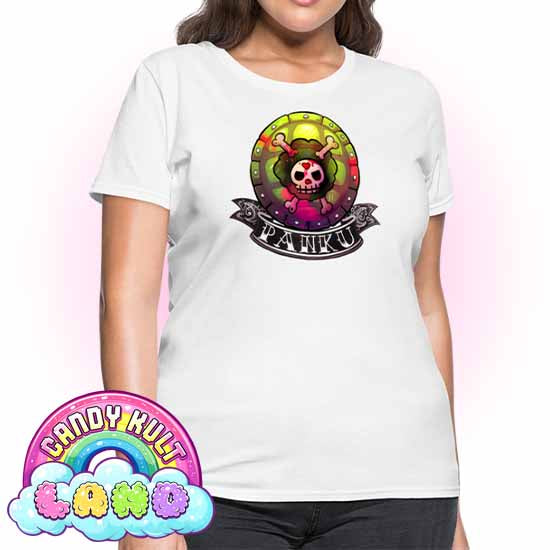 Panku Logo - Candy Kult Land Women's FITTED T-Shirt - Candy Kult - Candy Cult - Candy Kult Land - Wishbone - Boo Kitty - Panku - Frosti - Toxic Kitten - Hex-Heart - Cult Candy - Cake High Heels - [product_vendor}