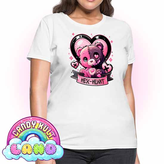 Hex-Heart - Candy Kult Land Women's FITTED T-Shirt - Candy Kult - Candy Cult - Candy Kult Land - Wishbone - Boo Kitty - Panku - Frosti - Toxic Kitten - Hex-Heart - Cult Candy - Cake High Heels - [product_vendor}