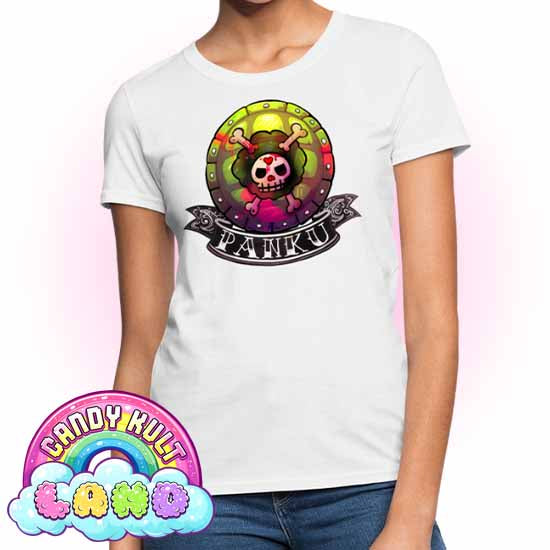 Panku Logo - Candy Kult Land Women's FITTED T-Shirt - Candy Kult - Candy Cult - Candy Kult Land - Wishbone - Boo Kitty - Panku - Frosti - Toxic Kitten - Hex-Heart - Cult Candy - Cake High Heels - [product_vendor}
