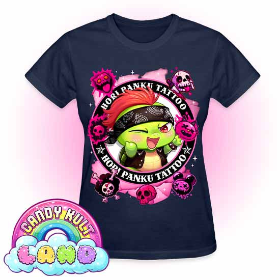 Hori Panku Tattoo Pink - Candy Kult land REGULAR FIT Ladies T-Shirt - Candy Kult - Candy Cult - Candy Kult Land - Wishbone - Boo Kitty - Panku - Frosti - Toxic Kitten - Hex-Heart - Cult Candy - Cake High Heels - [product_vendor}