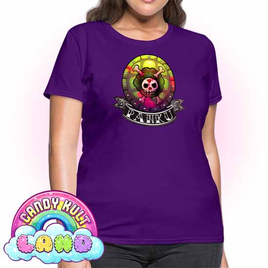 Panku Logo - Candy Kult Land Women's FITTED T-Shirt - Candy Kult - Candy Cult - Candy Kult Land - Wishbone - Boo Kitty - Panku - Frosti - Toxic Kitten - Hex-Heart - Cult Candy - Cake High Heels - [product_vendor}