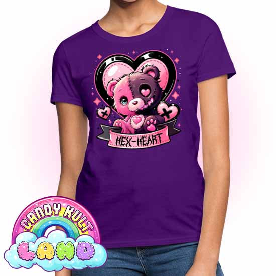 Hex-Heart - Candy Kult Land Women's FITTED T-Shirt - Candy Kult - Candy Cult - Candy Kult Land - Wishbone - Boo Kitty - Panku - Frosti - Toxic Kitten - Hex-Heart - Cult Candy - Cake High Heels - [product_vendor}