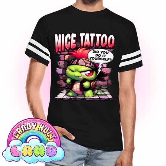 Nice Tattoo Did You Do It Yourself? Panku  - Candy Kult Land Men's / Unisex Vintage Sport T-Shirt - Candy Kult - Candy Cult - Candy Kult Land - Wishbone - Boo Kitty - Panku - Frosti - Toxic Kitten - Hex-Heart - Cult Candy - Cake High Heels - [product_vendor}