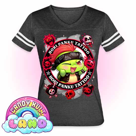 Hori Panku Tattoo Black - Candy Kult Land Women’s Vintage Sport T-Shirt - Candy Kult - Candy Cult - Candy Kult Land - Wishbone - Boo Kitty - Panku - Frosti - Toxic Kitten - Hex-Heart - Cult Candy - Cake High Heels - [product_vendor}
