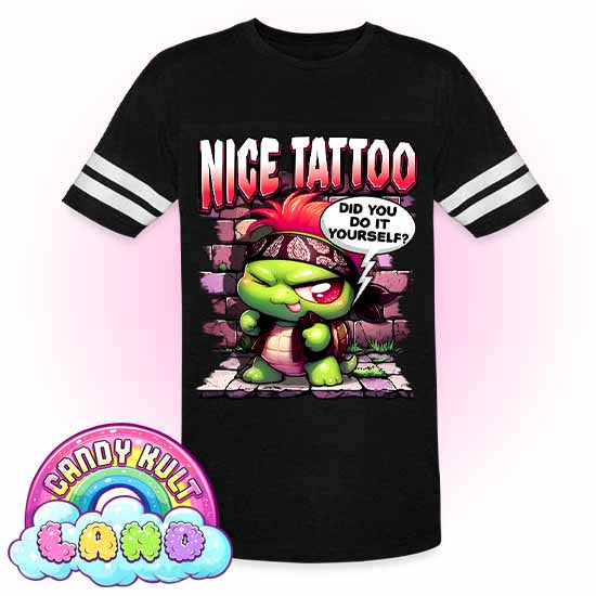 Nice Tattoo Did You Do It Yourself? Panku  - Candy Kult Land Men's / Unisex Vintage Sport T-Shirt - Candy Kult - Candy Cult - Candy Kult Land - Wishbone - Boo Kitty - Panku - Frosti - Toxic Kitten - Hex-Heart - Cult Candy - Cake High Heels - [product_vendor}