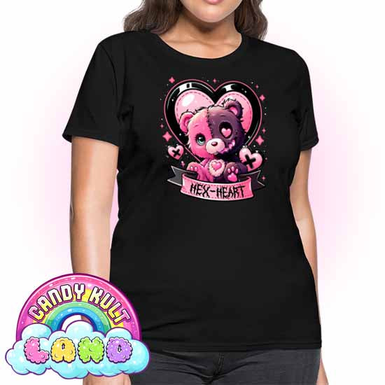 Hex-Heart - Candy Kult Land Women's FITTED T-Shirt - Candy Kult - Candy Cult - Candy Kult Land - Wishbone - Boo Kitty - Panku - Frosti - Toxic Kitten - Hex-Heart - Cult Candy - Cake High Heels - [product_vendor}