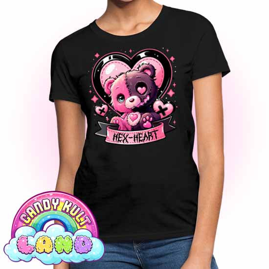 Hex-Heart - Candy Kult Land Women's FITTED T-Shirt - Candy Kult - Candy Cult - Candy Kult Land - Wishbone - Boo Kitty - Panku - Frosti - Toxic Kitten - Hex-Heart - Cult Candy - Cake High Heels - [product_vendor}