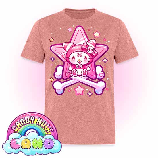 Wishbone Crossbones - Candy Kult Land COLOUR  Men's / Unisex Classic T-Shirt - Candy Kult - Candy Cult - Candy Kult Land - Wishbone - Boo Kitty - Panku - Frosti - Toxic Kitten - Hex-Heart - Cult Candy - Cake High Heels - [product_vendor}