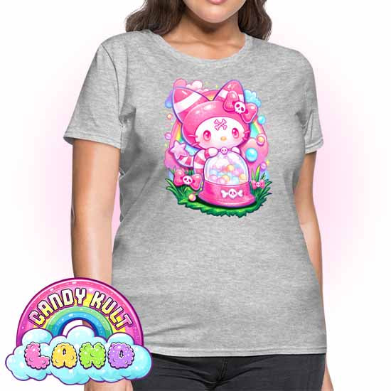 Wishbone Gumball Machine - Candy Kult Land Women's FITTED T-Shirt - Candy Kult - Candy Cult - Candy Kult Land - Wishbone - Boo Kitty - Panku - Frosti - Toxic Kitten - Hex-Heart - Cult Candy - Cake High Heels - [product_vendor}