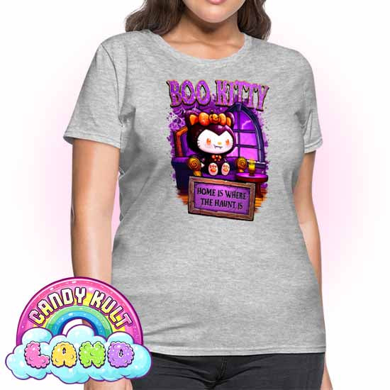 Home Is Where The Haunt Is Boo Kitty - Candy Kult land Women's FITTED T-Shirt - Candy Kult - Candy Cult - Candy Kult Land - Wishbone - Boo Kitty - Panku - Frosti - Toxic Kitten - Hex-Heart - Cult Candy - Cake High Heels - [product_vendor}