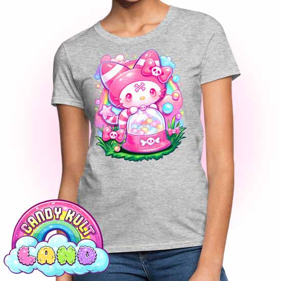 Wishbone Gumball Machine - Candy Kult Land Women's FITTED T-Shirt - Candy Kult - Candy Cult - Candy Kult Land - Wishbone - Boo Kitty - Panku - Frosti - Toxic Kitten - Hex-Heart - Cult Candy - Cake High Heels - [product_vendor}