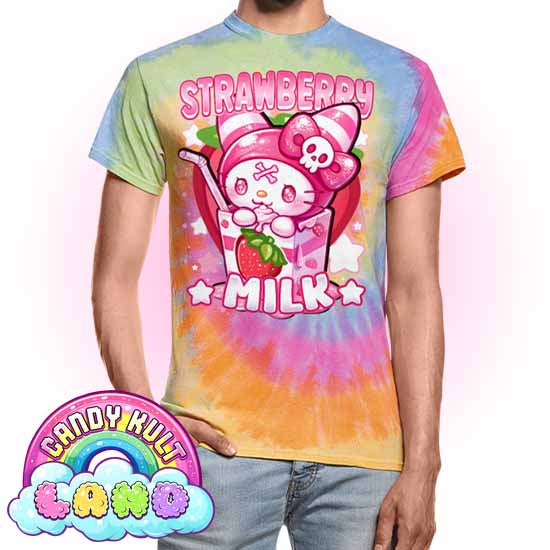 Wishbone Strawberry Milk - Candy Kult Land Unisex Tie Dye T-Shirt - Candy Kult - Candy Cult - Candy Kult Land - Wishbone - Boo Kitty - Panku - Frosti - Toxic Kitten - Hex-Heart - Cult Candy - Cake High Heels - [product_vendor}