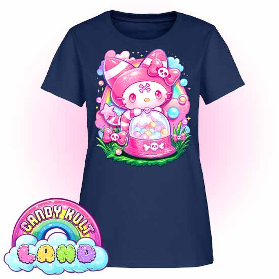 Wishbone Gumball Machine - Candy Kult Land Women's FITTED T-Shirt - Candy Kult - Candy Cult - Candy Kult Land - Wishbone - Boo Kitty - Panku - Frosti - Toxic Kitten - Hex-Heart - Cult Candy - Cake High Heels - [product_vendor}